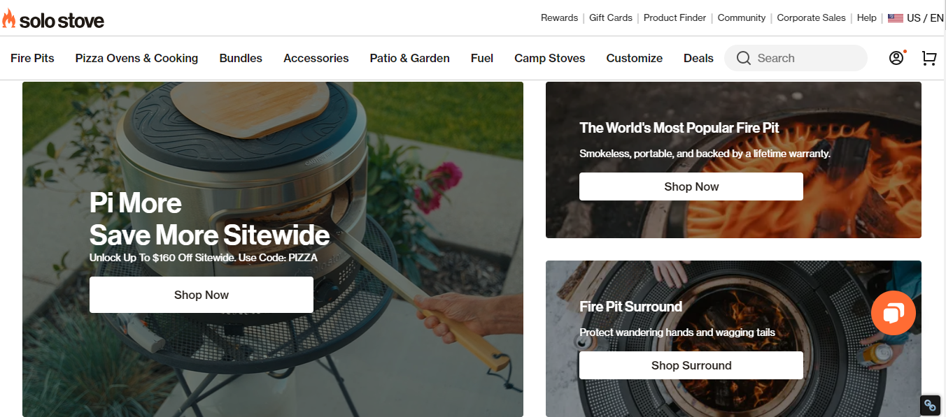 Solo Stove homepage